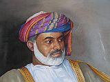 Muscat 05 Al Bustan 05 Painting of Sultan Qaboos bin Said Al Said At Entrance Here is a painting of Omans handsome ruler, Sultan Qaboos bin Said Al Said, at the entrance to the Al Bustan Palace hotel.